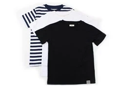 Mads Nørgaard t-shirt Thorlino black/white/stripes (3-pak)
